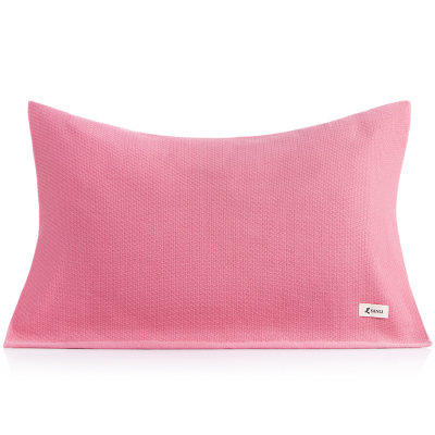 三利 精梳棉纱布网织枕巾72×51cm 纯棉AB版潮款 单条装(浓粉色)