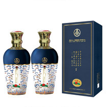 52度五粮液生态酿造国鼎珍藏皮盒浓香白酒500ml*2瓶(2瓶)