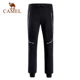 Camel/骆驼运动男款针织长裤 弹力透气舒适面料时尚运动裤 A7S209164(黑色 M)