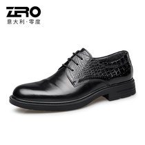 Zero零度正装鞋 2021秋季男士皮鞋新品头层牛皮商务正装男鞋德比鞋子(黑色 38)