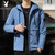 男士春季工装外套2021新款韩版宽松休闲连帽夹克男装上衣服   BLD211(PB-BLD211蓝色 XL)