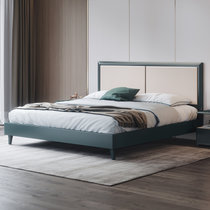 吉木多 北欧轻奢现代简约双人主卧1.8米小户型1.5米墨绿色床架储物床(1.8*2米 床+床垫+床头柜*2)