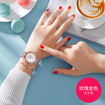 格玛仕女士手表2020新款潮流时尚防水韩版简约网红手表女款抖音同款腕表(白色 网带)