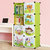索尔诺 卡通书柜儿童书架自由组合玩具收纳柜简易储物置物架柜子(A6208果绿色 双排三排书柜)