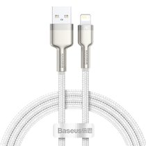 倍思（Baseus）USB苹果数据线 2.4A大电流快充线 金属卡福乐1米/2米(2米白色)