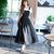Mistletoe新款时尚背带长款裙子韩版女装夏雪纺连衣裙F6848(黑色 S)