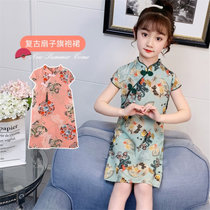 女童夏装连衣裙2021新款洋气中大儿童韩版雪纺小女孩夏季公主裙子(绿色 120)