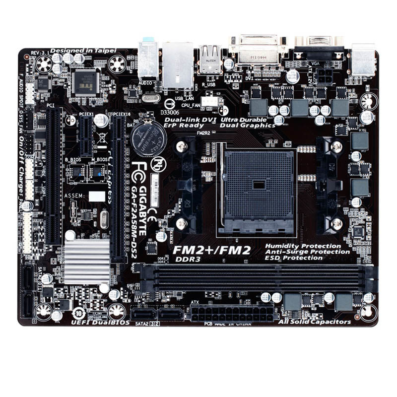【技嘉主板图片】技嘉(gigabyte)f2a58m-ds2主板(amd a58/socket fm2