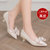 晚礼服高跟鞋女气质高级米白色单鞋2022年新款尖头细跟年会女鞋(37 米色/5734(跟高5cm))