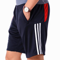 夏季男士运动短裤休闲跑步健身沙滩裤薄款透气宽松大码五分裤(蓝色)