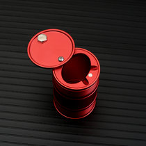 车载烟灰缸 多功能带盖通用创意个性金属烟灰缸汽车用品潮流礼物(红色)
