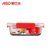 爱仕达久扣保鲜盒ASD 长方形便当储物盒高硼硅玻璃饭盒640ml密封罐RXB64W1Q-C 红色