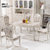 黑白欧风尚欧式大理石实木餐桌椅4/6人组合套装家具北欧现代简约(1.5米大理石+6玉冠)