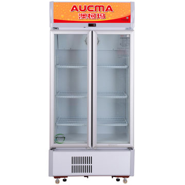 澳柯玛(AUCMA) 409升立式冷藏柜 玻璃门展示柜 餐厅便利店展示 透明防盗锁门 钢丝网架 SC-409A灰