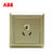ABB开关插座面板德逸系列金色86型三孔16A空调插座三极墙壁电源插座AE206-PG