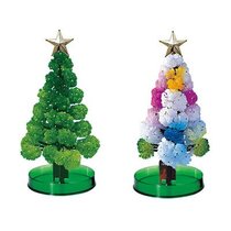迷你圣诞树纸树开花浇水生长结晶魔法树节日装饰品儿童玩具小礼物(纸树开花【绿树+彩树】 默认版本)