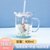 牛奶杯儿童刻度杯子玻璃水杯女夏可爱家用早餐泡奶粉专用带吸管杯(【独角兽】❤送硅胶吸管+密封盖)