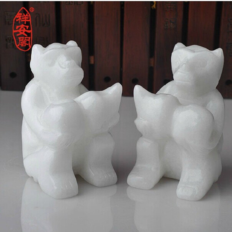 祥安阁吉猴聚福石雕摆件 属兔的人2015年吉祥物(*防伪)
