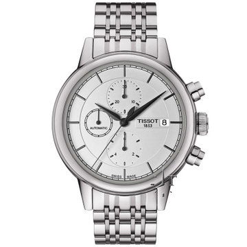 天梭tissot手表卡森系列机械钢带男表腕表t0854271101100