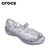 Crocs女童鞋卡骆驰女童凉鞋伊莎贝小童闪亮夏季平底凉鞋|202602(C12 29.5码19cm 银色)