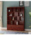 实木书柜全实木自由组合落地置物架现代简约带门书房简易储物书架(140四门红色 1.4米以上宽)