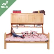 松e风 现代床柜体床儿童实木家具 卧室主卧青年床  组合床 QW-675