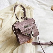 迷你小包包洋气女包2020流行新款潮时尚斜挎包百搭单肩手提凯莉包(紫色（迷你） 默认版本)
