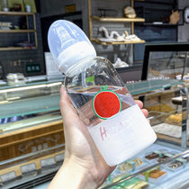 韩版可爱成人奶瓶水杯韩国创意个性玻璃杯女学生便携卡通牛奶杯子(三个草莓兔 单杯)