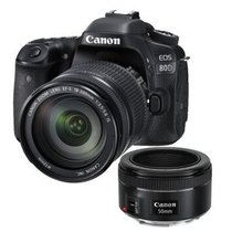 佳能（Canon）EOS 80D 数码单反相机 (佳能18-200+50F1.8STM)双镜头套装(套餐三)
