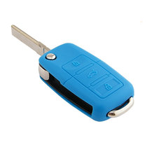 大众新速腾捷达途观POLO宝来朗逸郎行硅胶套钥匙包汽车装饰用品(蓝色硅胶钥匙套(大众专用))