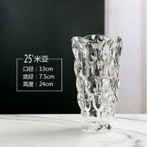 花瓶摆件客厅插花北欧创意简约轻奢家居水晶透明玻璃装饰花器qaz(25MM波西米亚透明)