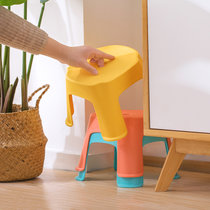 茶花塑料儿童小凳子加厚卡通防滑家用时尚创意凳沙发凳小板凳幼儿(格林普通款黄色)