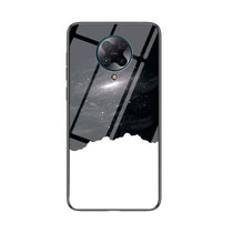 红米K30PRO手机壳新款星空彩绘玻璃壳Redmi k30pro防摔软边保护套(宇宙星空)