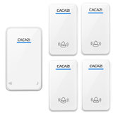 CACAZI卡佳斯 A8四拖一 智能无线门铃无线家用交流直流远距离电子遥控 老人呼叫器防水 不用电线(白色交流款 即插电款)