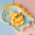 亿嘉IJARL 日式卡通陶瓷碗碟套装动物可爱创意个性家用釉下彩儿童餐具组合 食语系列(食语卡通碗盘三件套小恐龙)