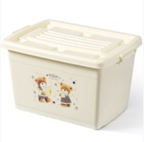 加厚收纳箱塑料整理盒有盖透明储物箱子白色30L长41宽28.5高22.5厘米JMQ-306