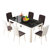 餐桌椅组合小户型简约家用吃饭桌子钢化玻璃长方形靠背椅4人6人(130*80单桌【颜色备注】)