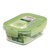 日本阿司倍鹭ASVEL耐热玻璃保鲜盒 收纳密封盒 保鲜碗带盖饭盒 可微波炉便当盒 方形绿盖 国美厨空间(绿色 320ml)