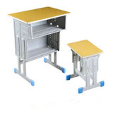 永岩钢木 单人双柱双层升降式学生课桌椅凳  YY-0019(暖黄色（可指定） 默认)