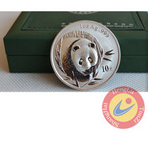 中国金币 2003年熊猫金银币 1盎司熊猫银币 纪念币(无盒装1枚)