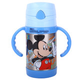 迪士尼Disney儿童保温保冷吸管杯宝宝水杯保温杯 260ml(蓝色)