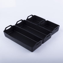 DIY西点烧烤烤肉烘焙硅胶蛋糕模具烤盘托盘分隔器4件套套装工具(烤盘四件套 黑色)