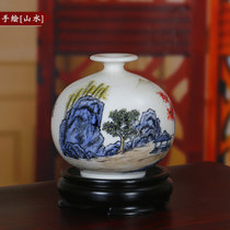 现代简约德化陶瓷复古摆件欧式花瓶家居客厅装饰品大号花瓶瓷器(12cm手绘山水)