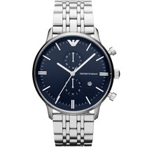 Emporio Armani 阿玛尼时尚男士石英手表 AR1648(银色 钢带)