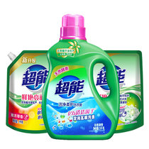 超能洁净柔护洗衣液3kg（天然酵素）+超能植萃低泡洗衣液1kg*2（鲜艳亮丽）共10斤