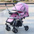 双向折叠全罩婴儿推车四轮童车多功能轻便可坐躺手推车婴儿车(粉色)