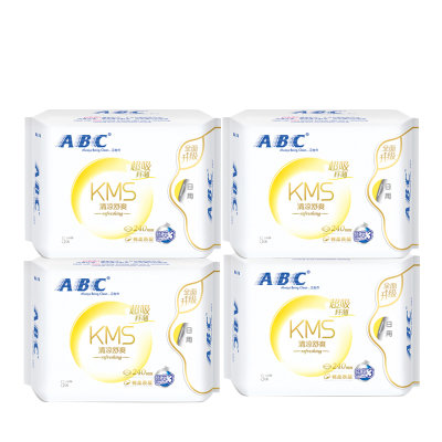 ABC日用纤薄棉柔卫生巾8片每包  K11日用纤薄棉柔卫生巾4包装 卫生巾(白色（请修改） 默认值（请修改）)