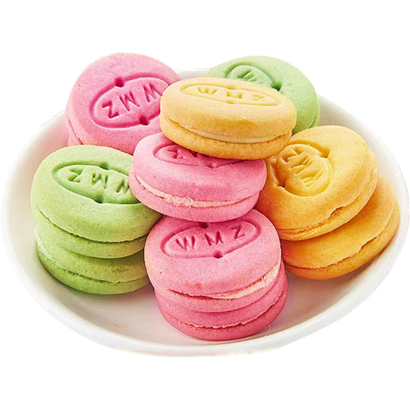 马卡龙夹心饼干批发整箱价零食小吃儿童10包牛奶味100包整箱默认版本