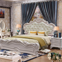 欧式床实木双人床1.8米公主床婚床主卧家具法式床(C348+CTG044(两个床头柜） 默认)