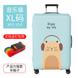 加厚弹力行李箱保护套拉杆箱保护罩20寸旅行箱24托运耐磨(音乐猫XL)